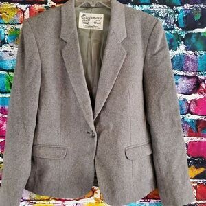 Cashmere and Wool Luxurious Blend Single Button Blazer Jacket Medium